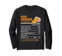 Funny Thanksgiving Nutrition Facts | Fried Chicken Holiday Maglia a Manica