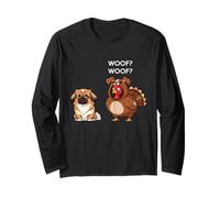 Funny Thanksgiving Pekingese And Turkey Maglia a Manica