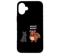 Funny Thanksgiving Scottish Terrier and Turkey Custodia per iPhone 16 Plus