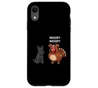 Funny Thanksgiving Scottish Terrier and Turkey Custodia per iPhone XR