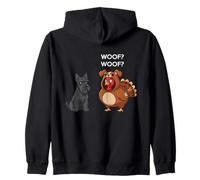 Funny Thanksgiving Scottish Terrier And Turkey Felpa con Cappuccio
