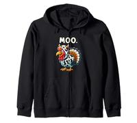 Funny Thanksgiving Turkey Moo Felpa con Cappuccio