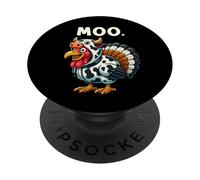 Funny Thanksgiving Turkey Moo PopSockets PopGrip Adesivo