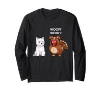Funny Thanksgiving West Highland White Terrier And Turkey Maglia a Manica