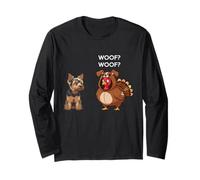 Funny Thanksgiving Yorkshire Terrier And Turkey Maglia a Manica