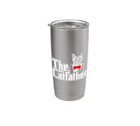 Funny The Catfather Kitten Dad Summer Gift For Pet Lovers Bicchiere termico in acciaio inox doppia parete
