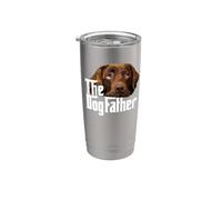 Funny The Dog Father Brown Labrador Chocolate Retriever Dad Bicchiere termico in acciaio inox doppia parete