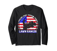 Funny The Lawn Ranger Feeling Yee Haw Today Bandiera USA Cowboy Maglia a Manica