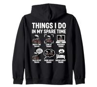 Funny Things I Do in My Spare Time Trains Design Felpa con Cappuccio