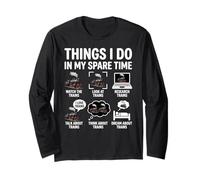 Funny Things I Do in My Spare Time Trains Design Maglia a Manica