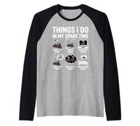 Funny Things I Do in My Spare Time Trains Design Maglia con Maniche Raglan