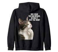 Funny Thinking Cat - Can Opener Or Just The Wind Felpa con Cappuccio