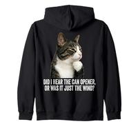 Funny Thinking Cat - Did I Hear Can Opener Or Just The Wind Felpa con Cappuccio