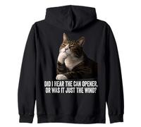 Funny Thinking Cat - Did I Hear Can Opener Or Just The Wind Felpa con Cappuccio
