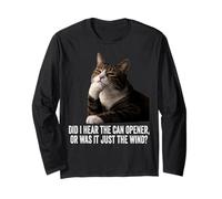 Funny Thinking Cat - Did I Hear Can Opener Or Just The Wind Maglia a Manica