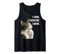 Funny Thinking Cat - I Think, Therefore I Meow Canotta