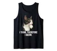 Funny Thinking Cat - I Think, Therefore I Meow Canotta