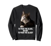 Funny Thinking Cat - Push The Glass Felpa