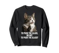Funny Thinking Cat - Push The Glass Felpa