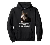 Funny Thinking Cat - Push The Glass Felpa con Cappuccio