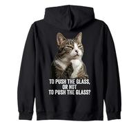 Funny Thinking Cat - Push The Glass Felpa con Cappuccio