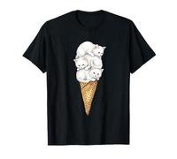 Funny Three Scoops of Cats Icecream Maglietta