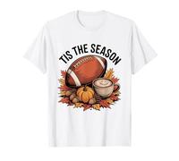 Funny Tis The Season Autunno Calcio Accogliente Autunno Maglietta