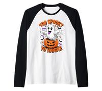 Funny To Spooky To Handle Cute Ghost Halloween Maglia con Maniche Raglan
