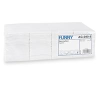 Funny Tovaglioli da tavola, 200 pezzi, 3 strati, bianco brillante, 33 x 33 cm, piegati a 1/8, tovagliolo ideale per mensa, caffetteria, ristorante, spuntini, eventi o catering