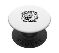 Funny Trash Panda Raccoon Don't Judge My Dumpster Love PopSockets PopGrip Adesivo