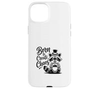 Funny Trash Panda Raccoon Meme Born to Create Chaos Custodia per iPhone 15 Plus