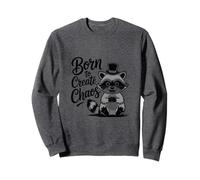 Funny Trash Panda Raccoon Meme Born to Create Chaos Felpa