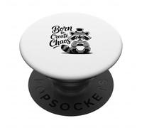 Funny Trash Panda Raccoon Meme Born to Create Chaos PopSockets PopGrip Adesivo