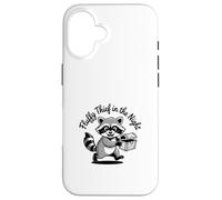 Funny Trash Panda Raccoon Meme Fluffy Thief in the Night Custodia per iPhone 16