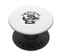 Funny Trash Panda Raccoon Meme Fluffy Thief in the Night PopSockets PopGrip Adesivo