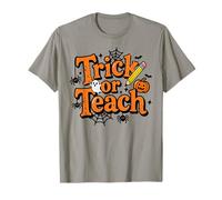 Funny Trick Or Teach Tee for School Teacher Halloween Retro Maglietta