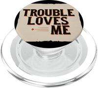Funny Trouble loves Me Logo per adulti e bambini PopSockets PopGrip per MagSafe
