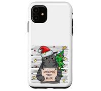 Funny True Crime Christmas Cat Dad Grumpy Serial Killer Cat Custodia per iPhone 11