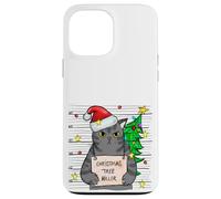 Funny True Crime Christmas Cat Dad Grumpy Serial Killer Cat Custodia per iPhone 13 Pro Max