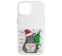 Funny True Crime Christmas Cat Dad Grumpy Serial Killer Cat Custodia per iPhone 14