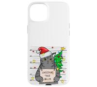 Funny True Crime Christmas Cat Dad Grumpy Serial Killer Cat Custodia per iPhone 15 Plus