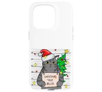 Funny True Crime Christmas Cat Dad Grumpy Serial Killer Cat Custodia per iPhone 15 Pro