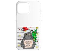 Funny True Crime Christmas Cat Dad Grumpy Serial Killer Cat Custodia per iPhone 16 Pro Max