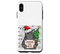 Funny True Crime Christmas Cat Dad Grumpy Serial Killer Cat Custodia per iPhone XS Max