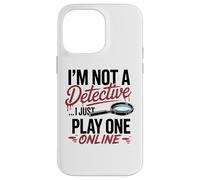 Funny True Crime Poltrona Detective Podcast Umorismo Custodia per iPhone 14 Pro Max