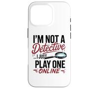 Funny True Crime Poltrona Detective Podcast Umorismo Custodia per iPhone 16 Pro