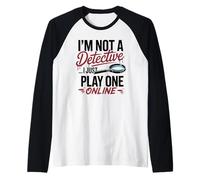 Funny True Crime Poltrona Detective Podcast Umorismo Maglia con Maniche Raglan
