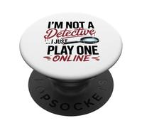Funny True Crime Poltrona Detective Podcast Umorismo PopSockets PopGrip Adesivo