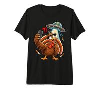 Funny Turkey Selfie UFO Thanksgiving Turkey Lover Maglietta Premium