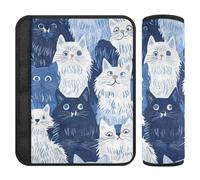 Funny Turkish Angora Cats Navy Blue 2 Pack seggiolino auto Strap Covers Stop cintura di sicurezza taglio nel collo per berlina Protector para cinturón de carro